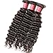 ALI JULIA 7A Deep Wave Hair Weave 4 Bundles 100% Unprocessed Remy Human Hair Extensions 95-100g/pc Natural Black Color