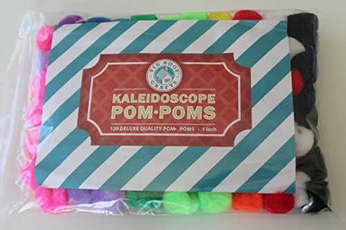 Tin Roof Crafts 120 Pieces, 1 Inch, Kaleidoscope Pom Poms, Saturated Hot Colors, for Crafts, Decorations, Art, and DIY Hobby Supplies, Assorted Creative Balls, Reusable Zip Storage Bag