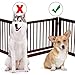 Giantex 24 inch Configurable Dog Gate with Door, Wooden Dog Gate with Walk Through Door, 3 Panels Folding Fence for Stairs, Doorways, Halls, Cherry Brown