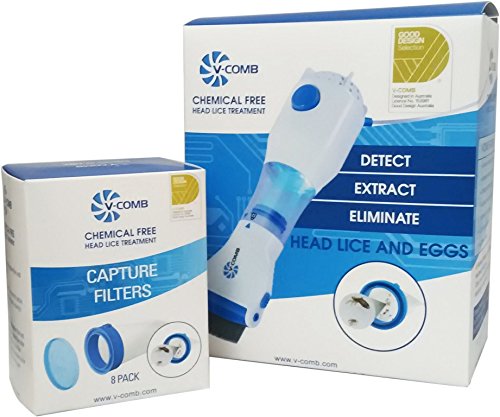 V-Comb Capture Filter Refill - 8 Head Lice and Nit Capture Filters - Requires V-Comb Head Lice Comb - Natural Lice Treatment