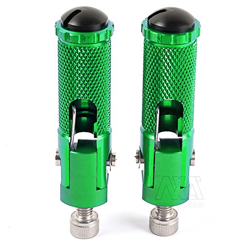 New arrival Motorcycle CNC Universal Foot Rest Footrests Folding Foot Pegs Rear Set For Honda Kawasaki KTM Ducati Suzuki Yamaha (Green)
