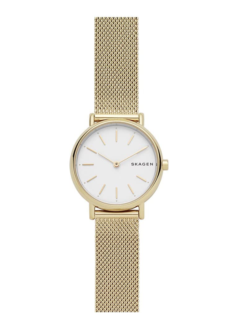Skagen Watch for Women Signatur Lille, Two Hand Movement, 30 mm Gold Stainless Steel Case with a Stainless Steel Mesh Strap, SKW2693