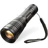 Elite Tactical Pro 200 Series Tactical Flashlight - Best, Brightest & Most Powerful 1000 Lumen Military Grade Rechargeable LED CREE Searchlight w/ Zoom For Self & Home Defense - Waterproof - Black