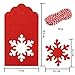 Aneco 150 Pieces Kraft Paper Tags Hang Labels Christmas Tags with 30 Meters Red-and-White Twine for Christmas Wedding Gift Favor DIY Arts and Crafts and Holiday,Snowflake Shape