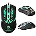 Sankuwen Optical Mouse, Adjustable 2400dpi 7-color Optical Wired Gaming Mice, USB Game Mouse