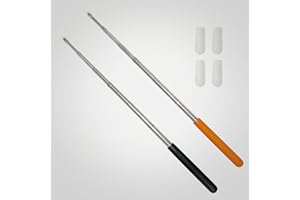 LYFORX 6pcs Retractable Teacher Pointer 𝟑𝟗.𝟓'' Telescopic Pointer Stick for Teachers Presenter Telescopic Teachers Pointer Black Orange (2 Sticks with 4 Extra Felt Nibs)