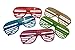 12 Piece Slotted & Shutter Shades Light Up Unisex Flashing Glasses for Adults & Children (5 Assorted Colors: White, Purple, Green, Blue, & Pink)- with Push On/Off Button for All Occasions