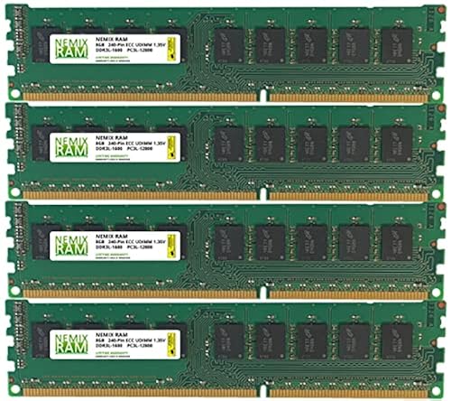 32GB (4x8GB) DDR3-1600MHz PC3-12800 ECC UDIMM 2Rx8