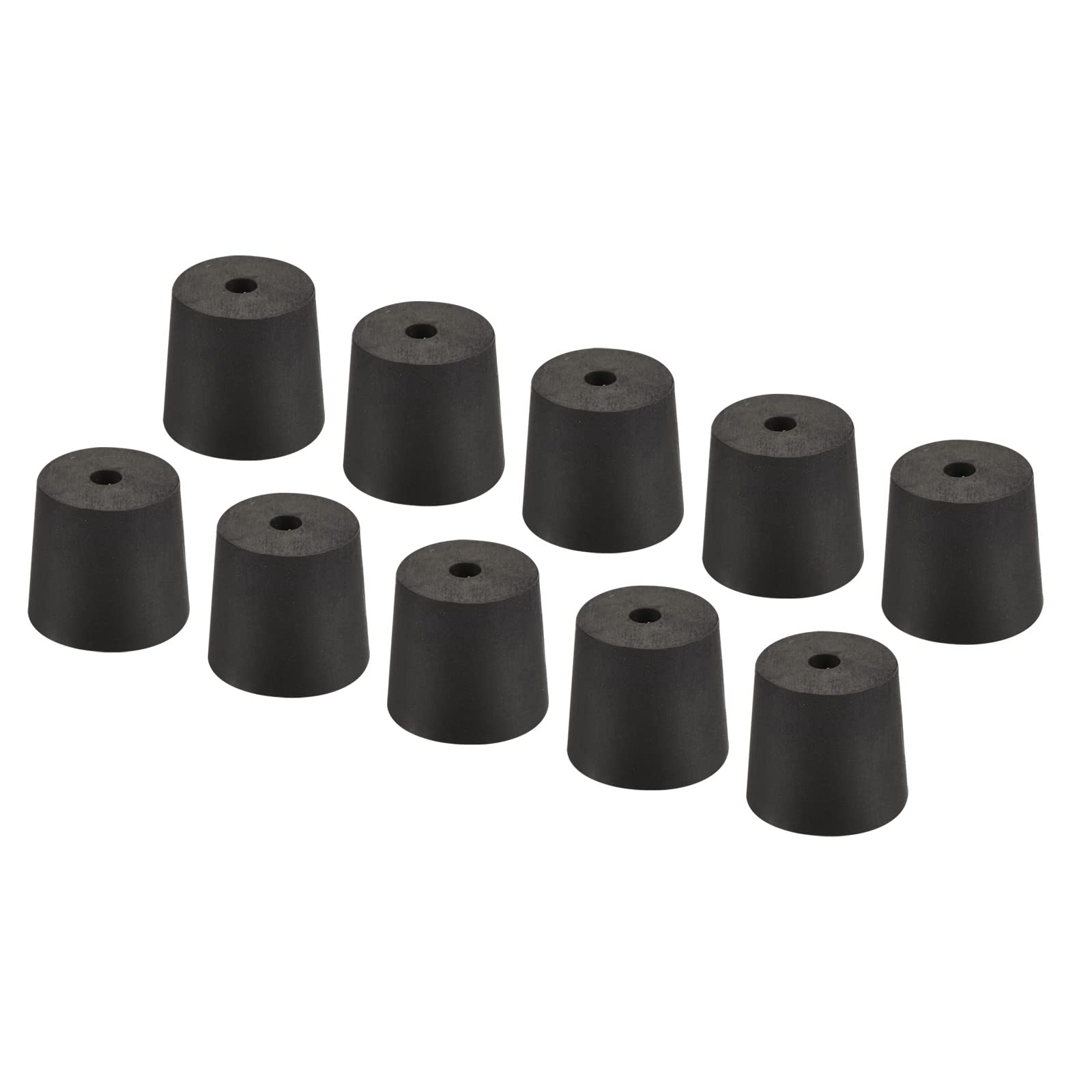 YOKIVE 10Pcs Rubber Stoppers with Hole, Tapered Plugs with High-temperature Resistance | Protect Hole, Great for Lab Industry (Black, 23mm to 27mm)