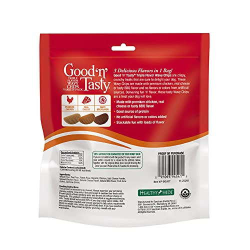 GOOD ‘N’ TASTY TRIPLE FLAVOR WAVY CHIPS VARIETY PACK, 10 OZ, TREATS FOR DOGS