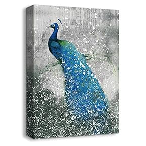 NWT Canvas Wall Art Beautiful Peacock Painting Artwork...