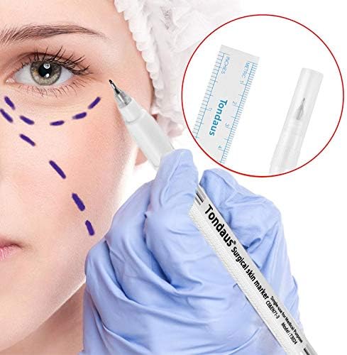 Surgical Skin Marker Tattoo Skin Marker Measure Measuring Ruler + Pen Set white