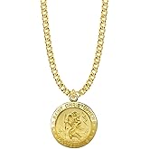 True Faith Jewelry Sterling Silver Saint Christopher Medal Patron Saint Pendant Necklace Religious Jewelry