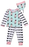 2pcs Kids Baby Girl Boy Casual Clothes Tops T-shirt+Pants Outfits Set (6-12 Months, Feather)