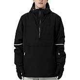 Actleis Mens Pullover Snowboard Jacket Waterproof Hooded Insulated Ski Jacket Warm Winter Snow Coat