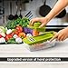 Mandoline Slicer, Coolcha Vegetable Grater & Julienne Slicer Cutter for Cucumber, Onion, Cheese With 7 Thickness Settings Interchangeable Stainless Steel Blades +Food Container - Mandolin