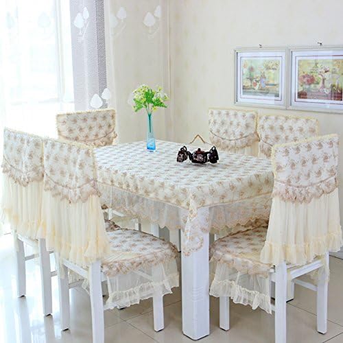 European style Lace Decoration Chair cover,Fabric Household Kitchen Hotels Dining Decoration Chair cover 1 pc-A