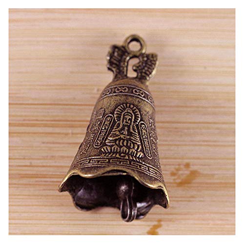 KOOBOOK 5Pcs Retro China's Mini Bronze Sculpture Pray Buddha Feng Shui Bell Home Garden Decorative Wind Bells Car Pendant Accessories 50x30mm