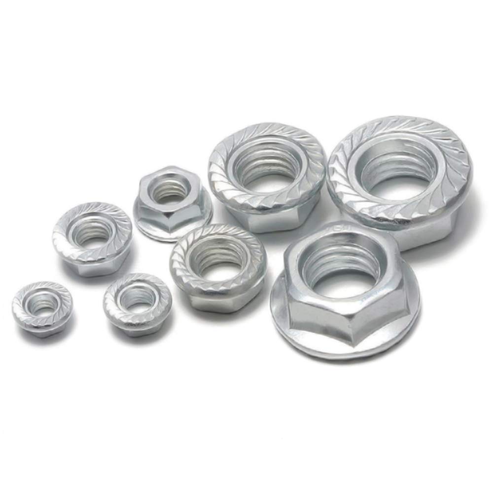 YOFASEN Flange Nuts - 304 Stainless Steel Serrated Hex Serrated Flange Nut Lock Nuts, M4-50pcs