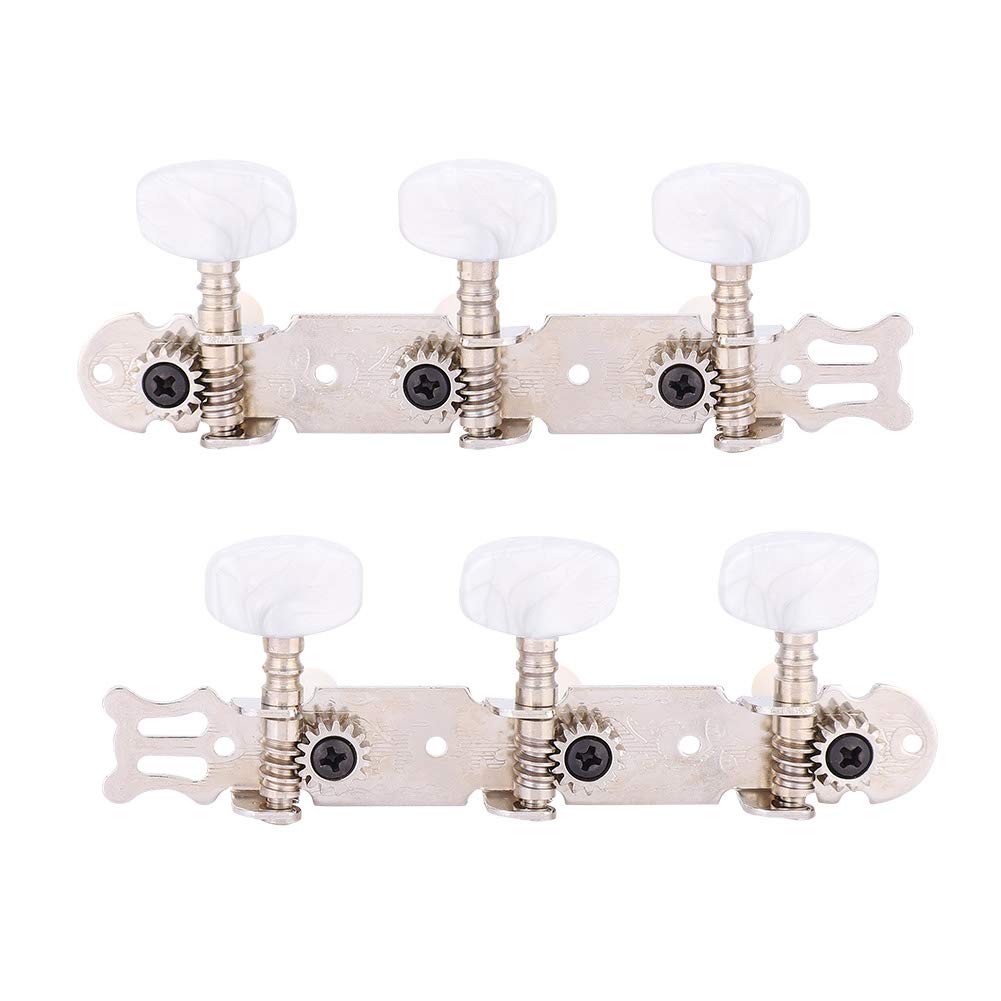 Guitar Machine Heads L + R Vintage Keystone Tuning Key Pegs Tuners Set Replacement for Classical Guitar