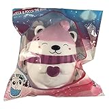 Pocca and Mocca SCENTED Polar Bear with Bonus Random Squishy from Jenna Lyn! (Pocca (White & Purple-Berry Scent))