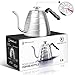 Brewello Gooseneck Kettle - Pour-Over Coffee Kettle with Built-in Thermometer and Triple-Layer Base (40-Ounce/1.2Liter) Stainless Steel Kettle for Baristas and Home Coffee Brewing Enthusiasts