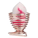 LandFox Makeup Beauty Stencil Egg Powder Puff Sponge Display Stand Drying Holder Rack,Triangle (Rose Gold)