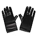 Black Satin Gloves Wrist Length For Ladies (Black)