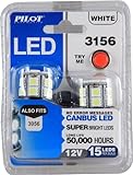 Pilot Automotive (IL-3156W-15-AM) White 15-SMD LED Stop/Tail Light Bulb - 2 Piece