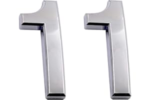COBATA 2.75 Inch Adhesive House Numbers, Mailbox numbers, Street Door Numbers, Self-stick Address Signs for Apartments, Double Silver Number 1