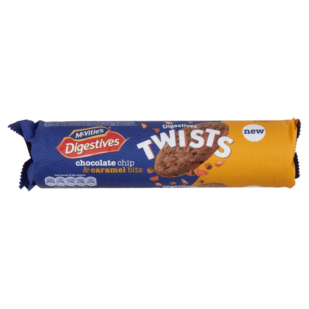 McVitie's Digestives Twists Chocolate Chip & Caramel Bits 276g Amazon