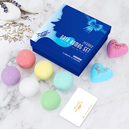 Peradix Bombas de Baño,8 piezas Bolas de Baño con Aceites Esenciales,Spa Baño de Burbujas para Hidratar la Piel Seca Sales de Baño de Bombas de Baño Espuma de Regalo para Mujeres
