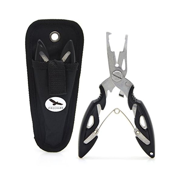 Freehawk-Multi-Function-Stainless-Steel-Fishing-Pliers-Curved-Nose-Scissors-Braid-Cutters-Hook-Removers-Fishing-Line-Cutters-with-Nylon-Sheath