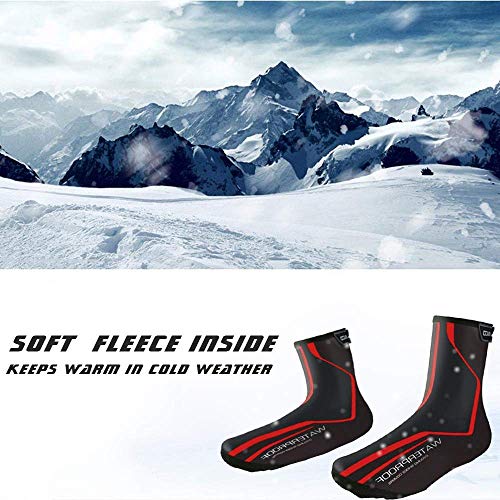 Men's Cycling Shoes Covers,Winter Lightweight Waterproof Windproof Warmer Mountain Road Bike Cover Shoes for Outdoor Sports (Red, L)