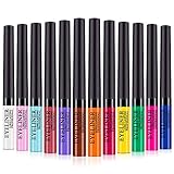 Matte Liquid Eyeliner 12 Colors Waterproof High Pigmented Colorful Brighten Pigments Smudgeproof Long Lasting Liquid Eye Liner Pen Set Matte Eye Shadow for women girl(12 PCS)