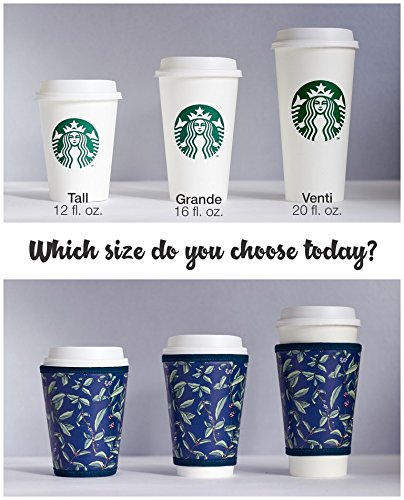 HANDMADE Cup sleeve Plant coffee Starbucks coffee cup cozy Coffee to go cup Reusable insulated sleeve - Thumbnail 6