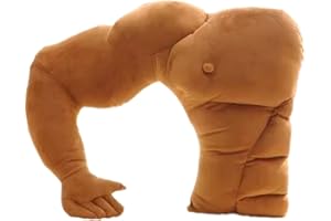 RTBCHLFV Muscles Man Pillow - Supportive Partner Pillow for Women, Cute and Fun Hunky Husband Cuddle Companion, Comfortable Body Shaped Pillows for Neck and Shoulder Support (Brown)