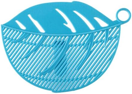 Creazy 1PC Durable Clean Leaf Shape Rice Wash Sieve Cleaning Gadget Kitchen Clips Tool (Blue)