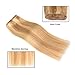 Real Clip in Hair Extensions #18/613 8 Pieces - Premium Womens Straight Double Weft Thick Remy Hair Extensions Clip in on Human Hair for Long Hair (16