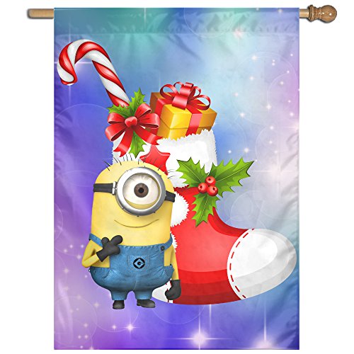 Yex Decorative Garden Flag Minions And Christmas House Party Sports Game Banner One Size