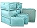 7 Set Travel Packing Organizer,Waterproof Mesh Durable Luggage Travel Cubes,1 Shoe Bag (Blue-A)