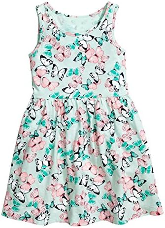 Little Maven Baby Girls Kids Clothes Summer Cotton Lovely Butterflies Print Dress S0229, S0229, 6 Tall