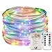 LE LED Rope Light with Remote, Battery Powered, Multi Colored, Waterproof, Dimmable, 33ft 120 LED Indoor Outdoor Light Rope and String for Deck, Patio, Pool, Bedroom, Boat, Camping, Landscape and More