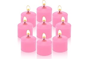 BEILISEN 9 Pack Pink Votive Candles - 1.25" Tall x 1.5" Diameter, Unscented Small Candles for Weddings, Events, Home Decor