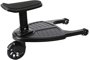 Universal Stroller Ride Board, Stroller Wheeled Board Stroller Ride On Board with Saddle Seat Child Stroller Attachment Fit f