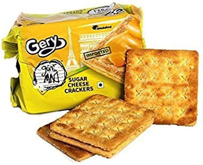 Gery Gone Mad Sugar Cheese Crackers - Crispy Biscuit Snack with Cheese Spread - Each Pack contains 5 Pairs Crackers (110 Grams x Pack of 2)