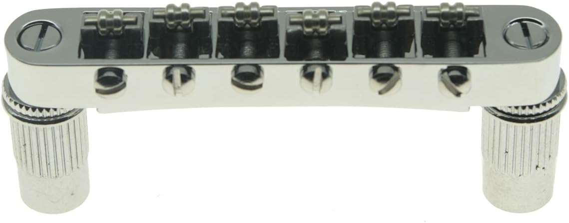 KAISH Chrome Guitar Roller Saddle Bridge Tune-O-Matic Bridge with Roller Saddles For Epiphone Les Paul,SG,Dot,Bigsby Guitar with M8 Threaded Posts - Image 5