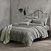Doffapd Duvet Cover King, Washed Cotton Duvet Cover Set - 3 Piece (King, Light Gray)