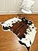 MustHome Soft Faux Cowhide Rug 4.5x4.4 Feet Cow Print Rug Perfect Throw Rug for Living Room/Tile/Lounge Room/Office