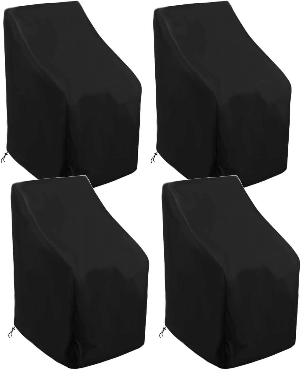 amazon 4 piece patio set on Amazon Com Skyfiree 4 Pack Stacking Patio Chair Cover 35x35x47 35 Inch Waterproof Durable Stackable Patio Chairs Outdoor Furniture Cover Protector Black Kitchen Dining